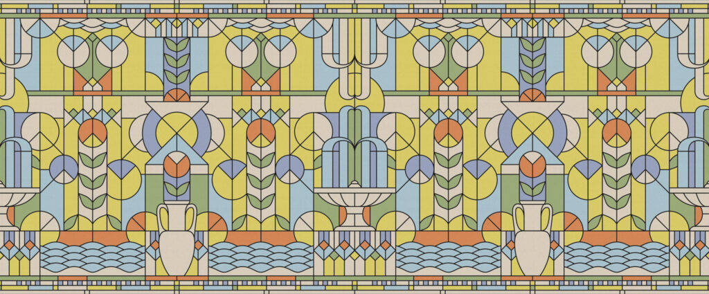 彩色几何花窗玻璃贴图